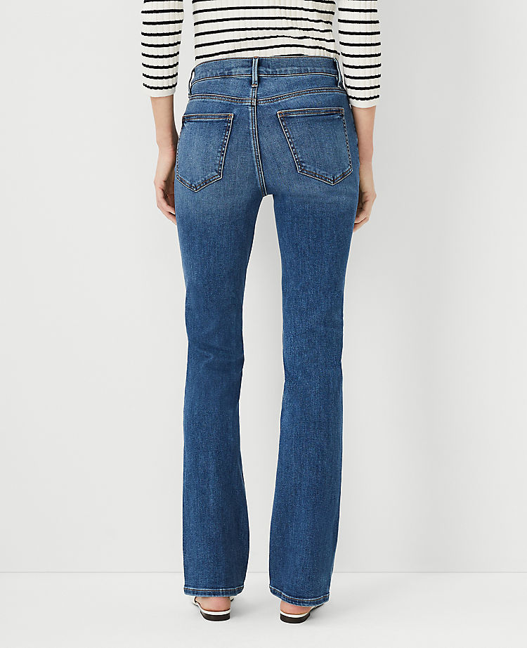 Curvy Sculpting Pocket Mid Rise Boot Cut Jeans in Mid Stone Wash