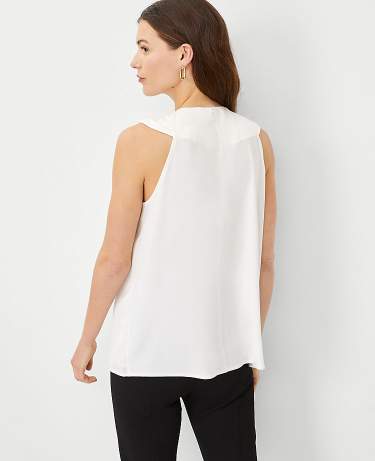 Mixed Media Knotted Halter Top