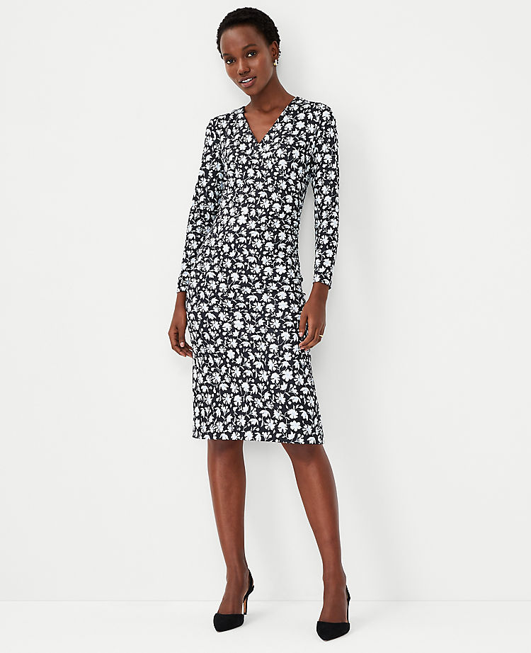 Floral Wrap Midi Dress