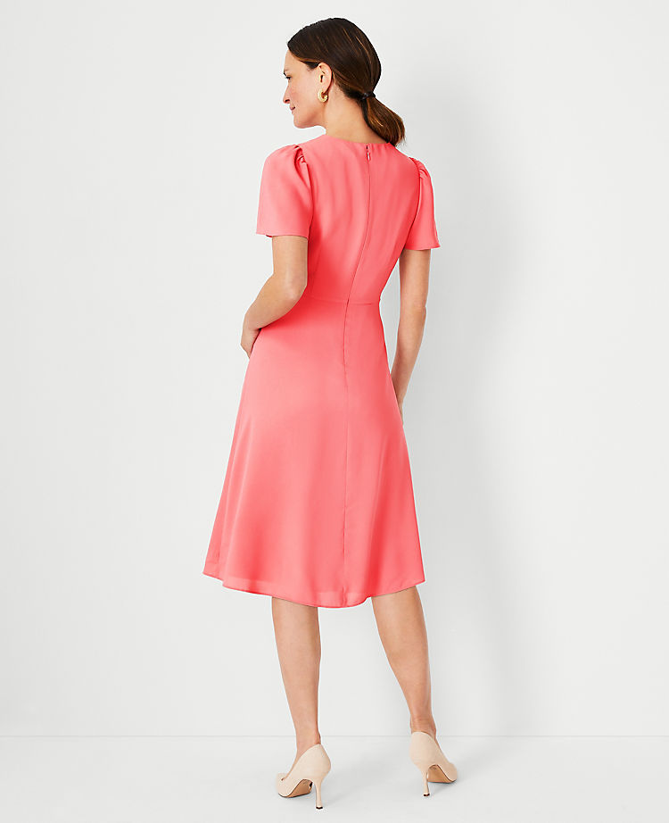 Flutter Sleeve Flare Dress