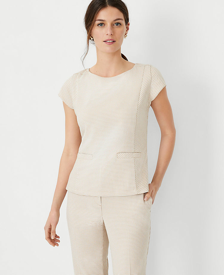 Houndstooth Pocket Top