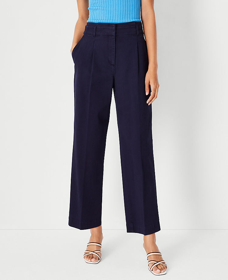 The Pleated Straight Ankle Pant in Chino