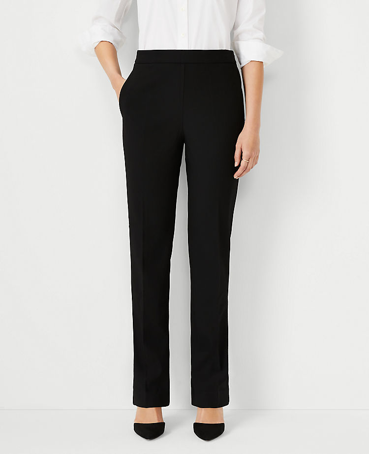 The Side Zip Sophia Straight Pant in Bi-Stretch