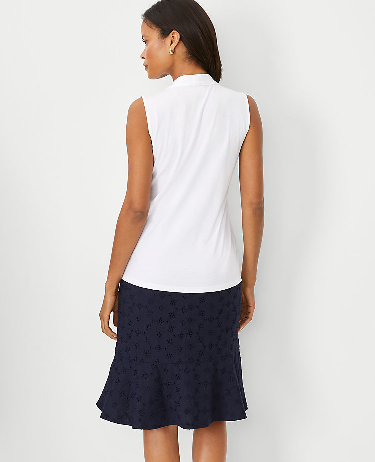 Tie Mock Neck Shell