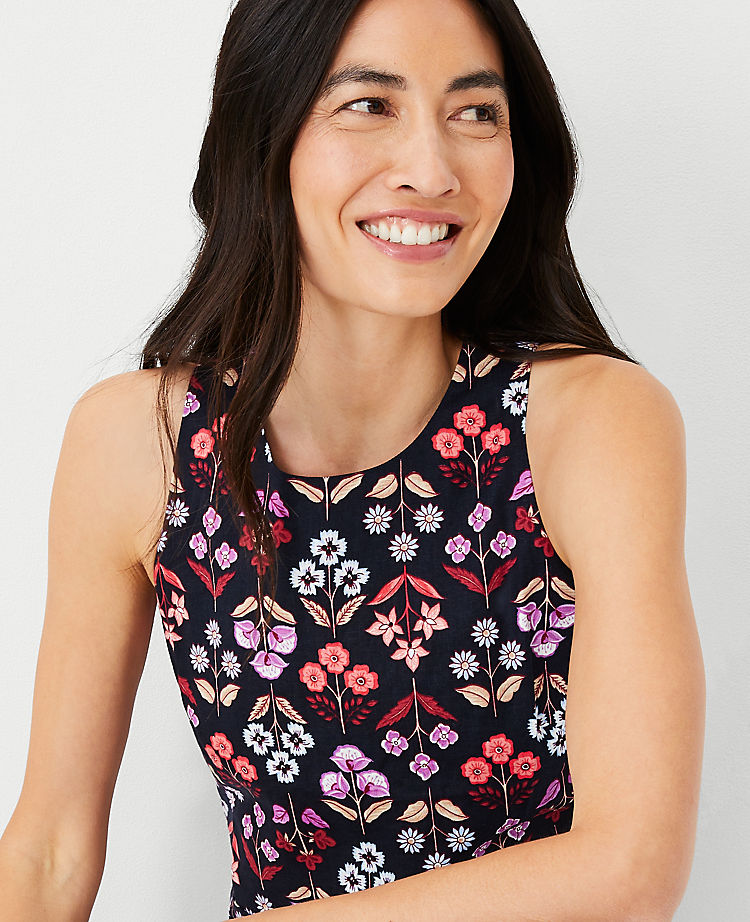 Floral Peplum Halter Shell