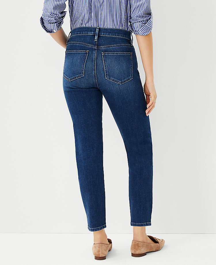 Sculpting Pocket Mid Rise Taper Jeans in Classic Indigo Wash