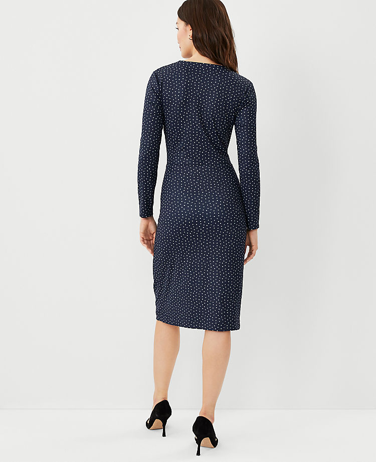 Geo Refined Stretch Wrap Sheath Dress