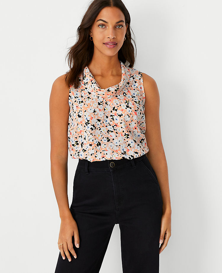 Floral Cowl Neck Top