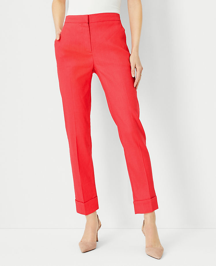 The High Rise Eva Ankle Pant in Linen Blend