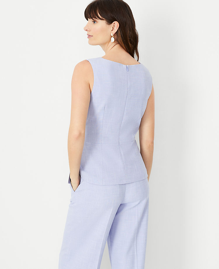 The Side Tie Top in Cross Weave