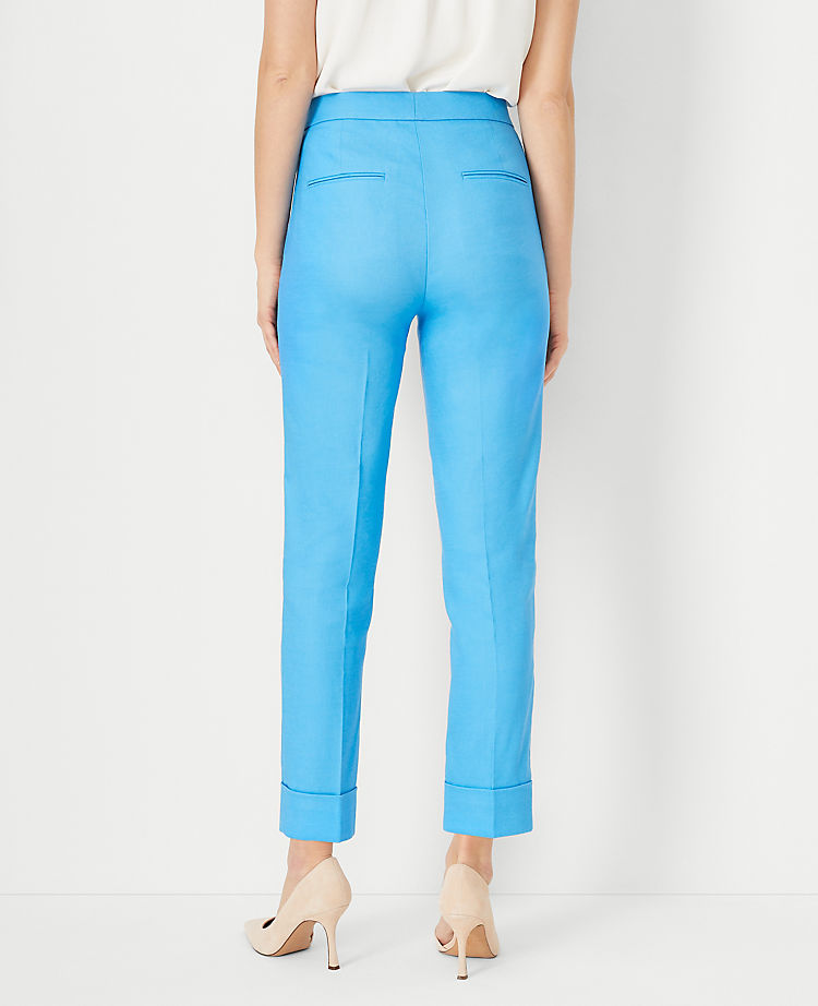The High Rise Eva Ankle Pant in Linen Blend - Curvy Fit