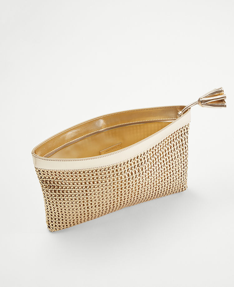 Metallic Woven Oversized Soft Clutch