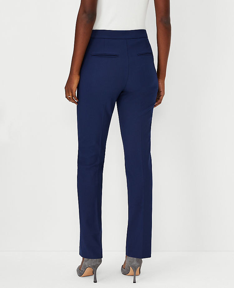 The Side Zip Sophia Straight Pant in Bi-Stretch