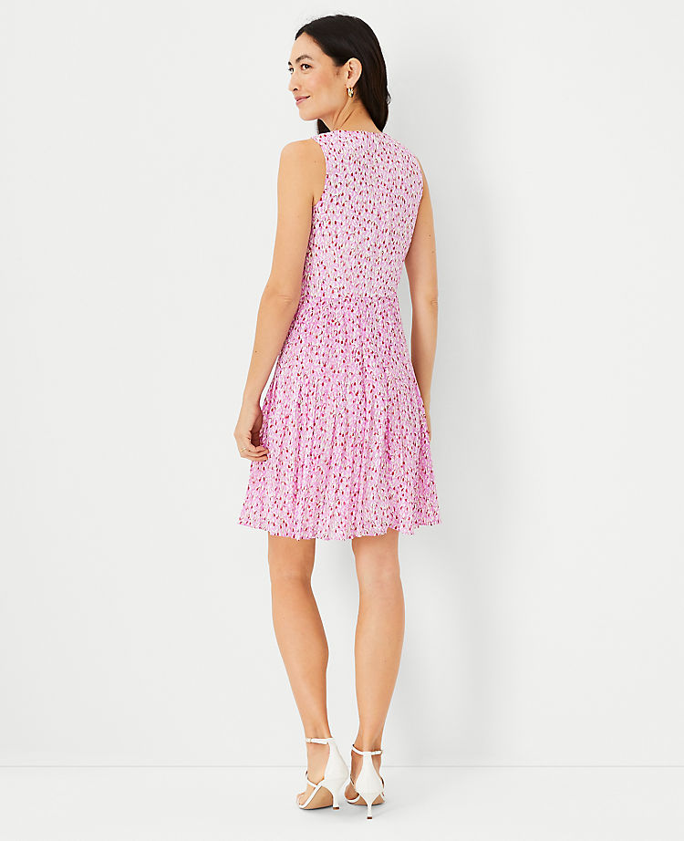 Floral Pleated Flare Dress