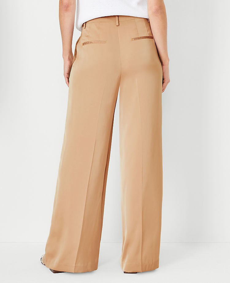 The Pleated Wide Leg Pant in Satin