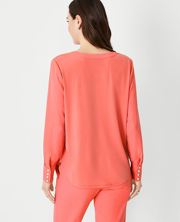 Mixed Media Pleat Front Top