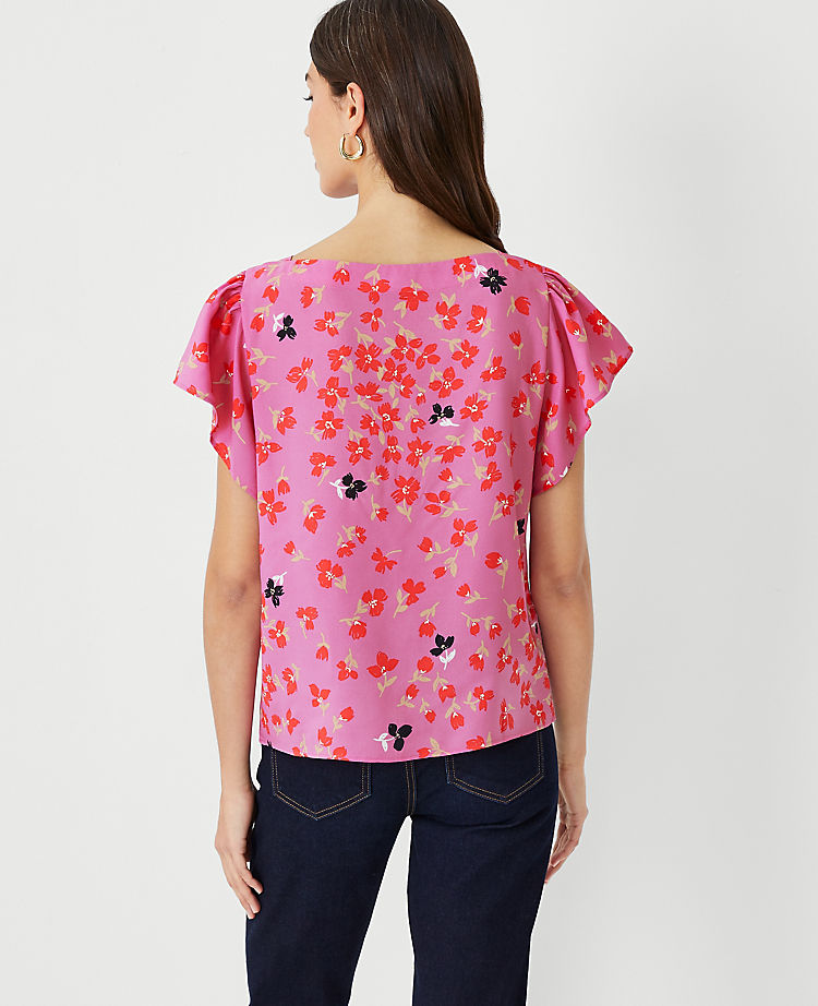 Floral Boatneck Top