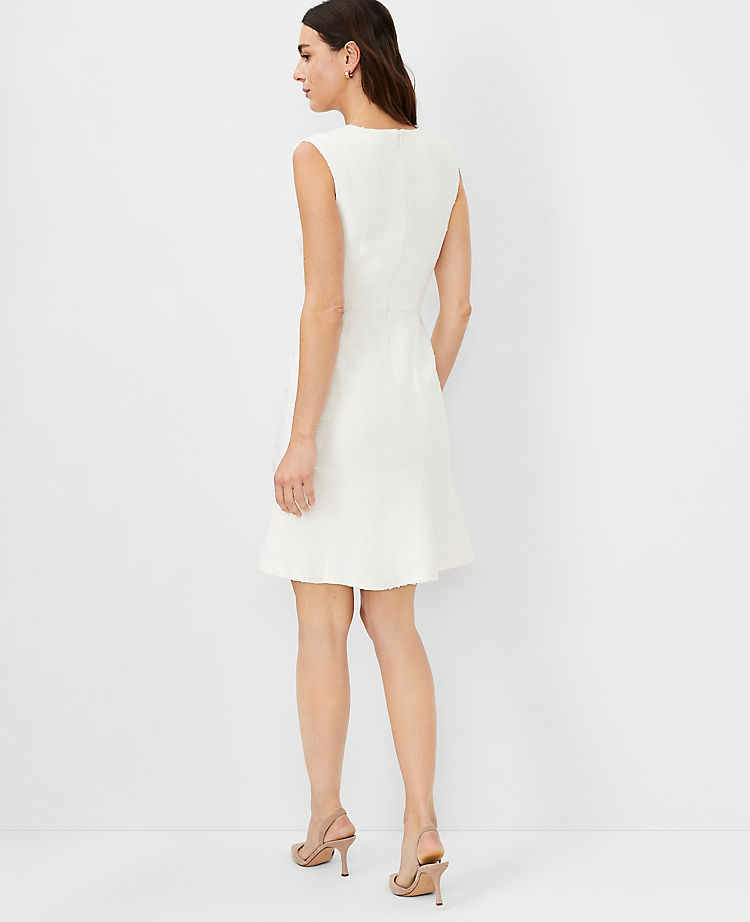 Tweed Flounce Shift Dress