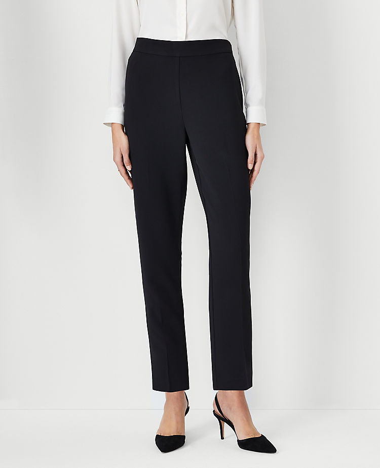 The Side Zip Eva Ankle Pant in Fluid Crepe - Curvy Fit