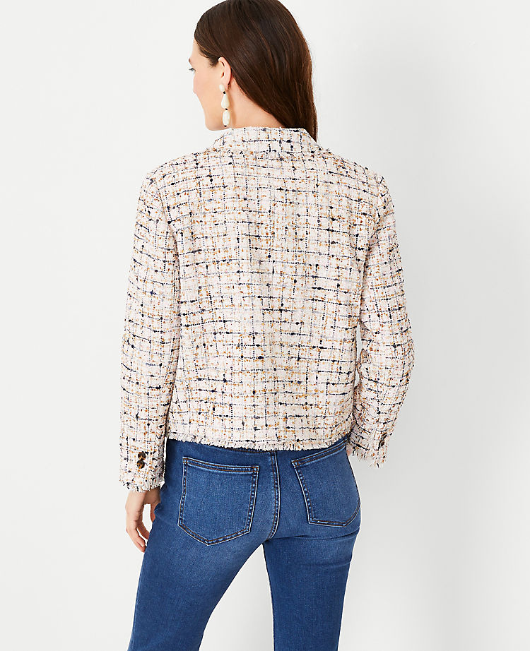 Multicolored Tweed Double Breasted Blazer