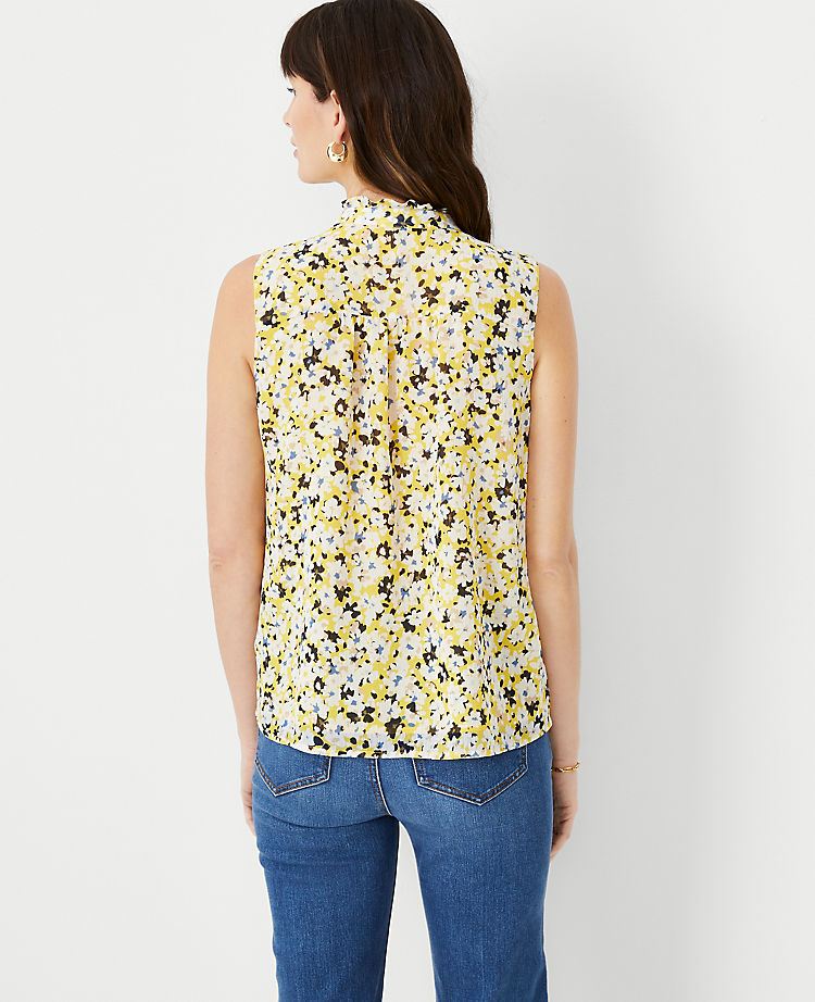 Floral Ruffle Pintucked Popover Shell