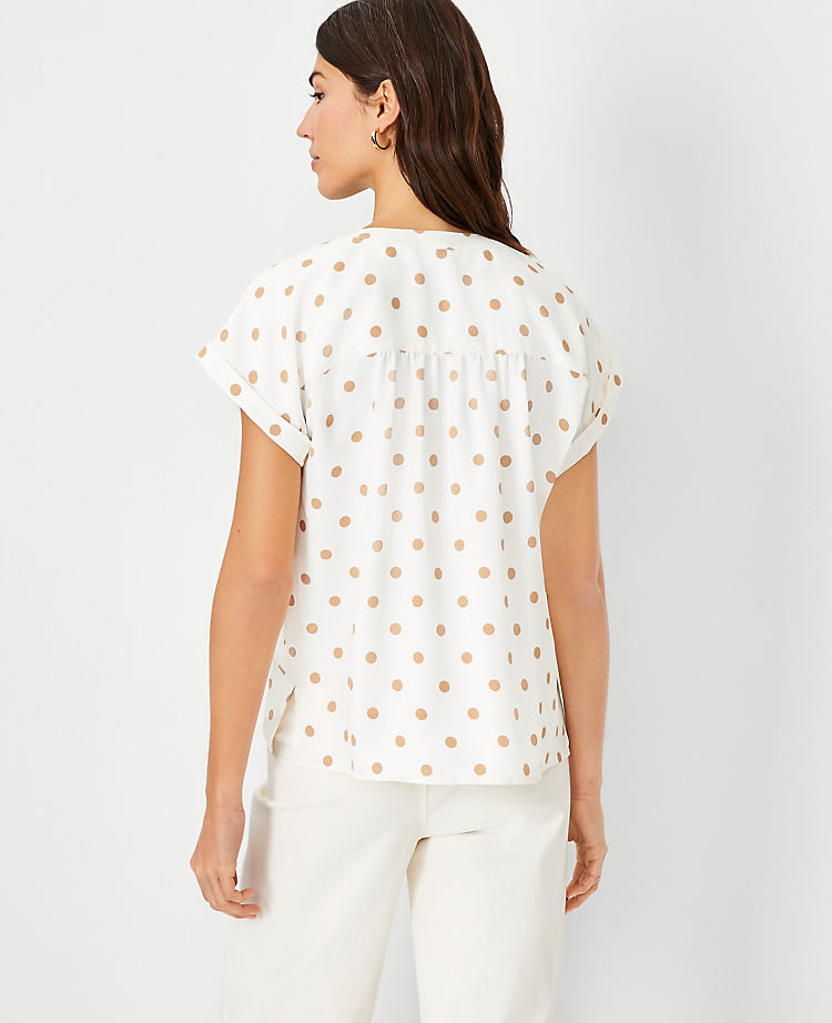Polka Dot Drop Shoulder Popover