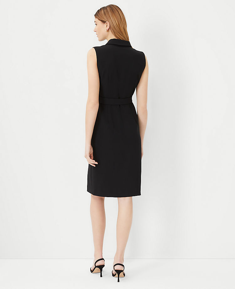 Belted Lapel Flare Dress