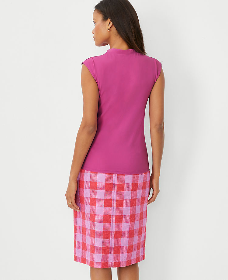 Refined Stretch Mock Neck Top