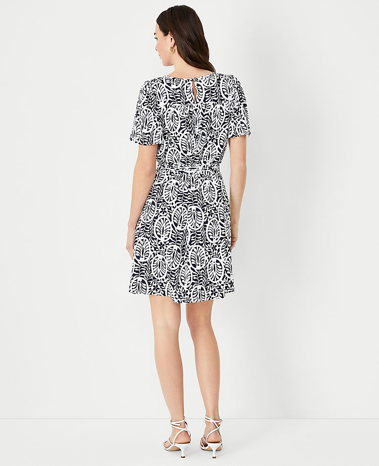 Floral Flutter Sleeve Shift Dress