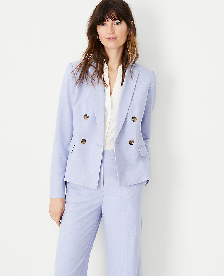 The Double Breasted Blazer in Cross Weave