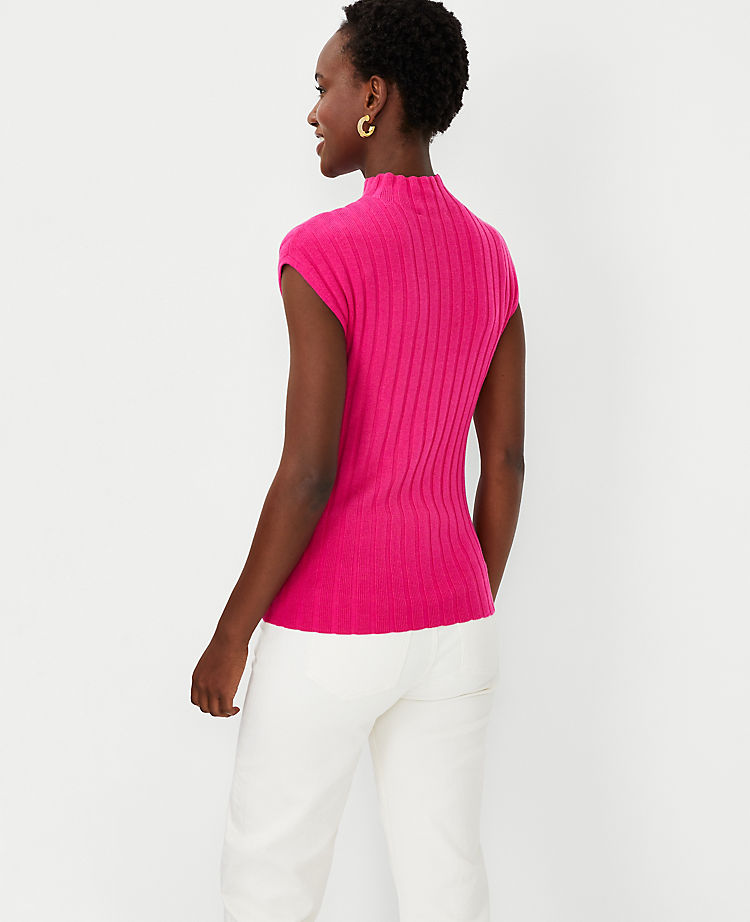 Ribbed Mock Neck Sweater Shell
