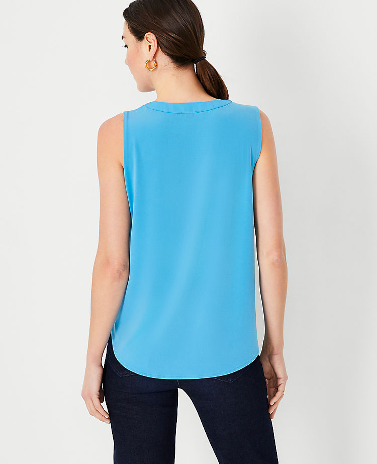Mixed Media Pleat Front Top