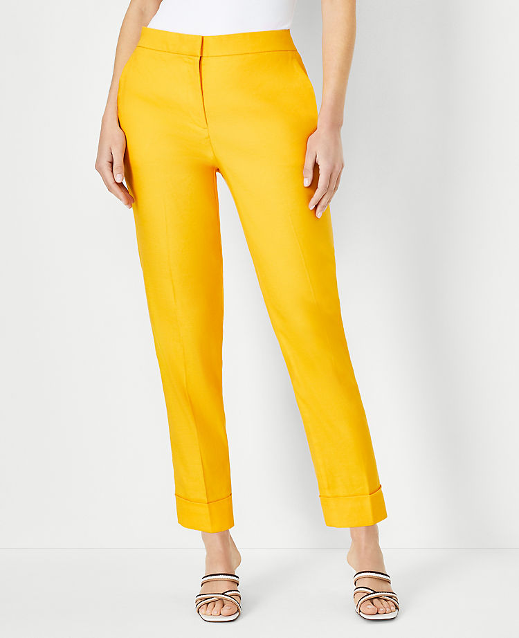 The High Rise Eva Ankle Pant in Linen Blend - Curvy Fit