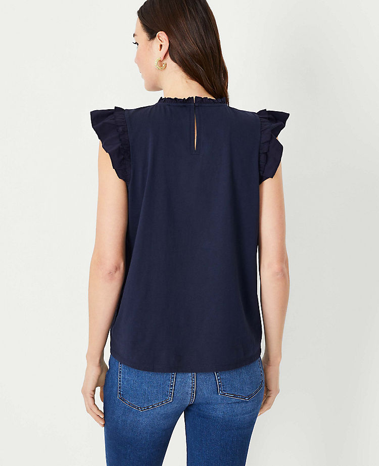 Ric Rac Yoke Mixed Media Top