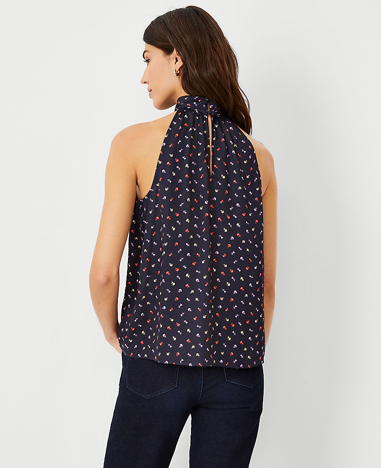Floral Bow Halter Top