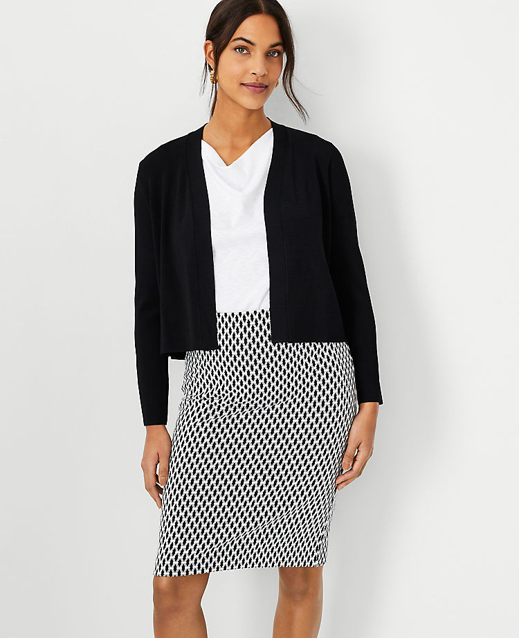 Silky Cropped Open Cardigan