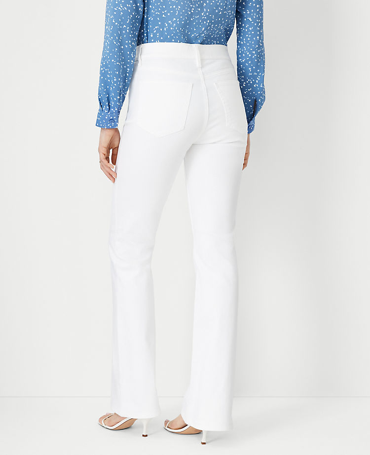 Sculpting Pocket Mid Rise Boot Cut Jeans in White
