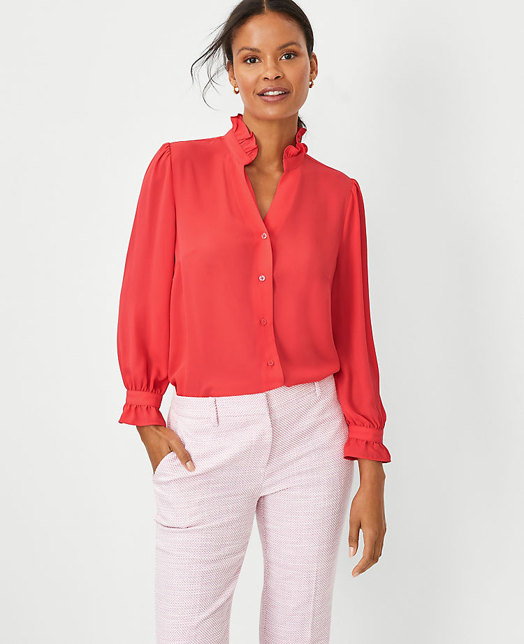Ruffle Button Top