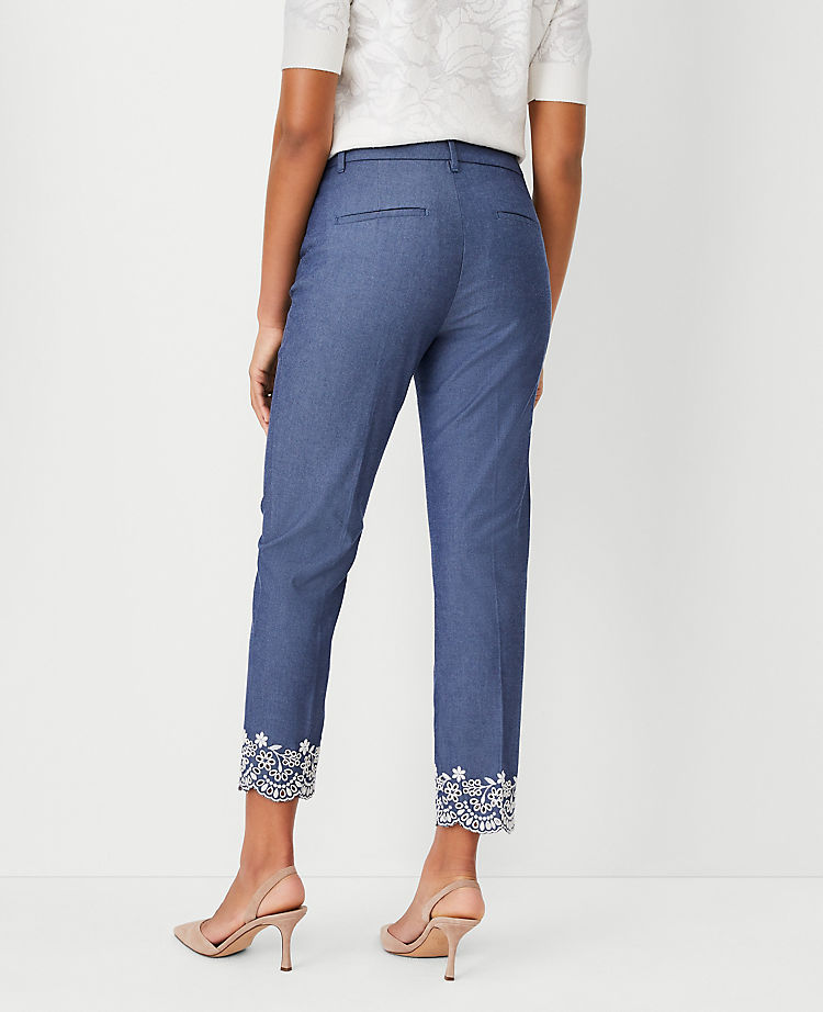 The Cotton Crop Pant in Eyelet