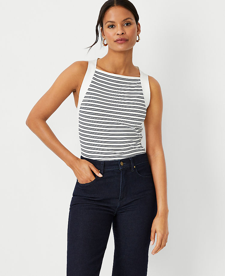 Stripe Tailored Sweater Shell