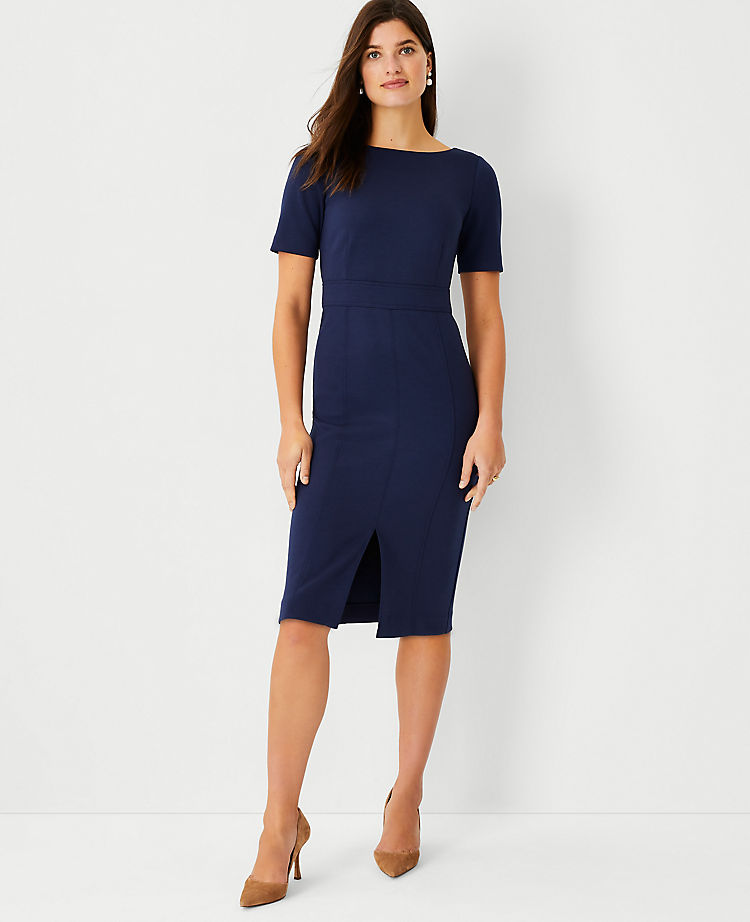 The Seamed Sheath Dress in Double Knit