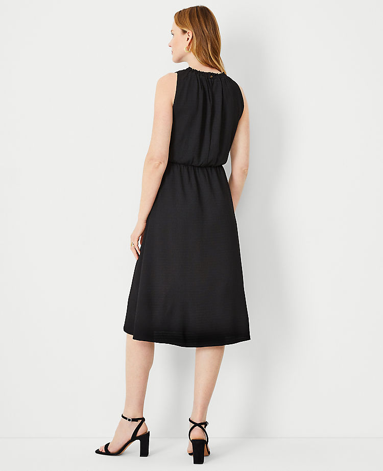 Gathered Sleeveless Flare Dress