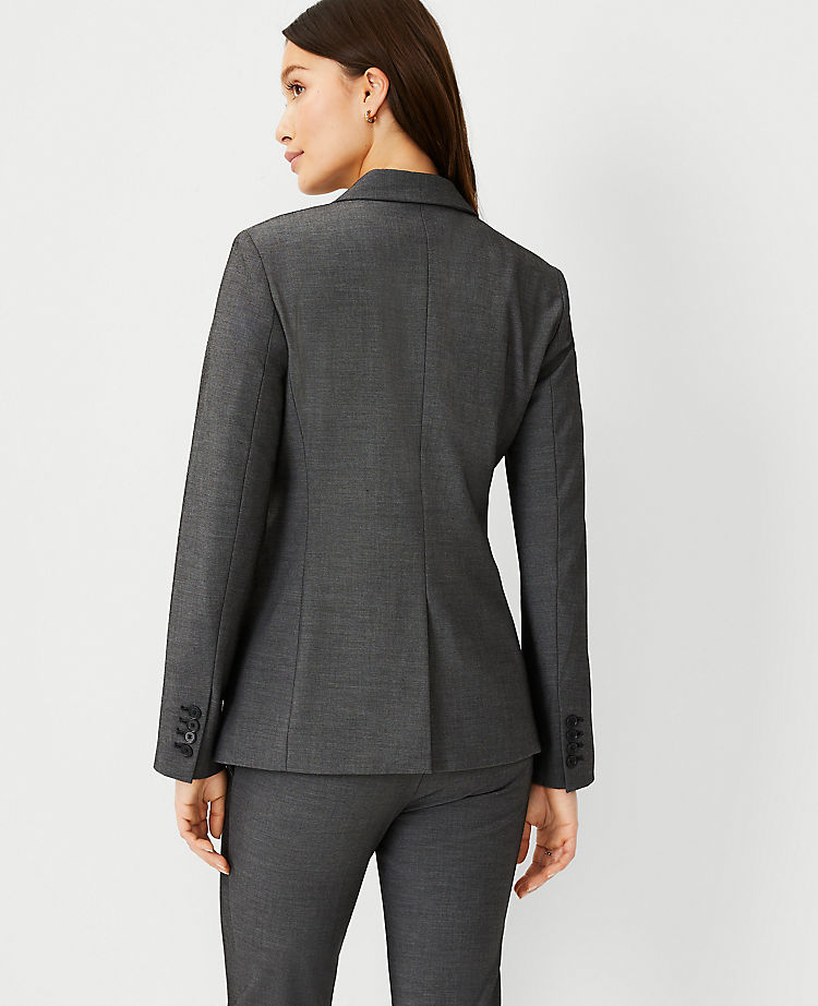 The Long One-Button Blazer in Bi-Stretch