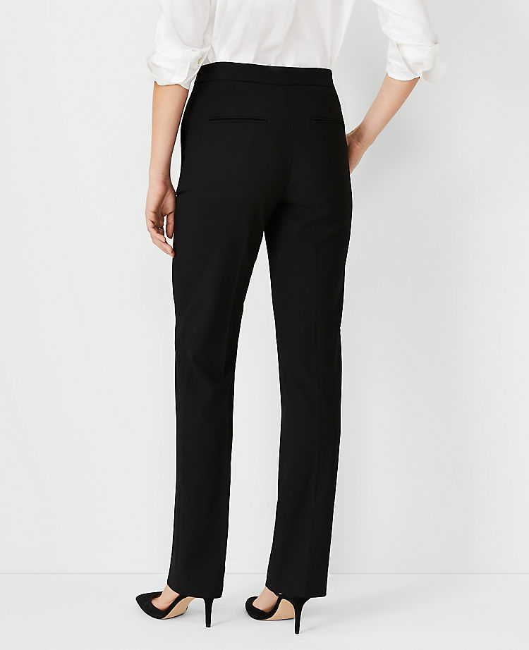 The Side Zip Sophia Straight Pant in Bi-Stretch