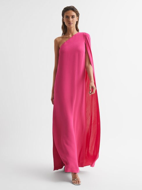 Nina Cape One Shoulder Maxi Dress