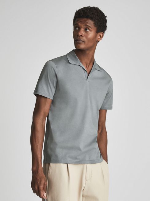 Jaxx Mercerised Open Collar Polo T-Shirt