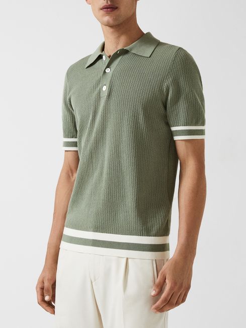 Quinn - Che Half Button Contrast-Sleeve Polo T-Shirt
