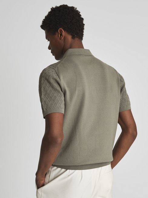 Dollar Textured Diamond Stitch Polo T-Shirt