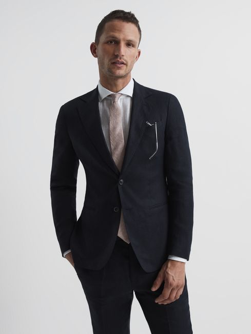 Kin Single Breasted Linen Slim Fit Blazer