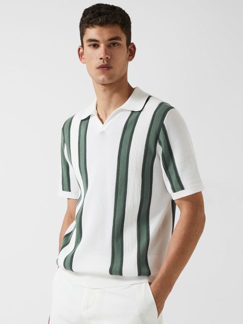 Ricco - Che Open Collar Striped Polo T-Shirt